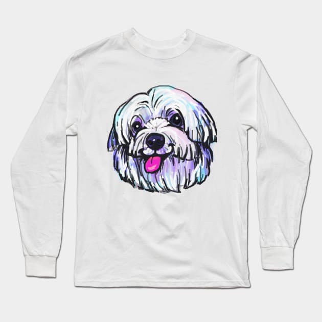 The happy Maltese Love of My Life Long Sleeve T-Shirt by lalanny